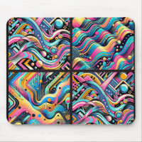 Colourful Neon Bright Abstract 90's Pattern Print