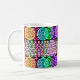 Colourful Neon Christmas Lights Coffee Mug