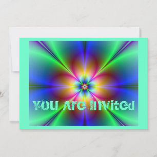 Colourful Neon Daisy Invitation