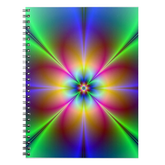 Colourful Neon Daisy Notebook (Front)