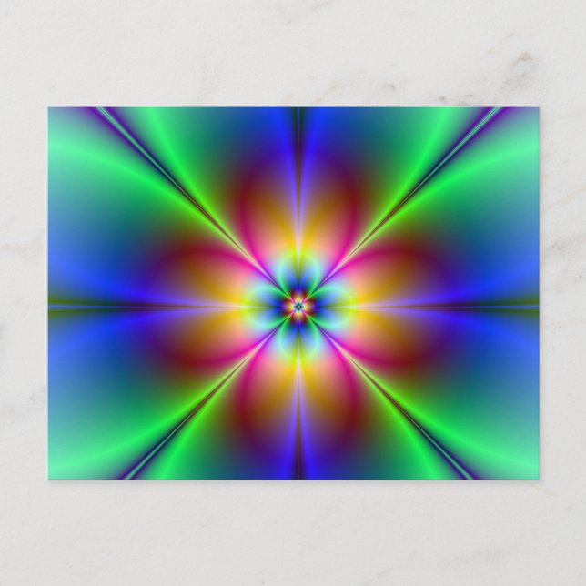 Colourful Neon Daisy Postcard (Front)
