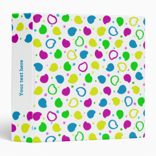 Colourful neon dots and shapes retro pattern binder