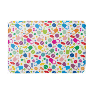 Colourful Neon Drug Pattern Bath Mat