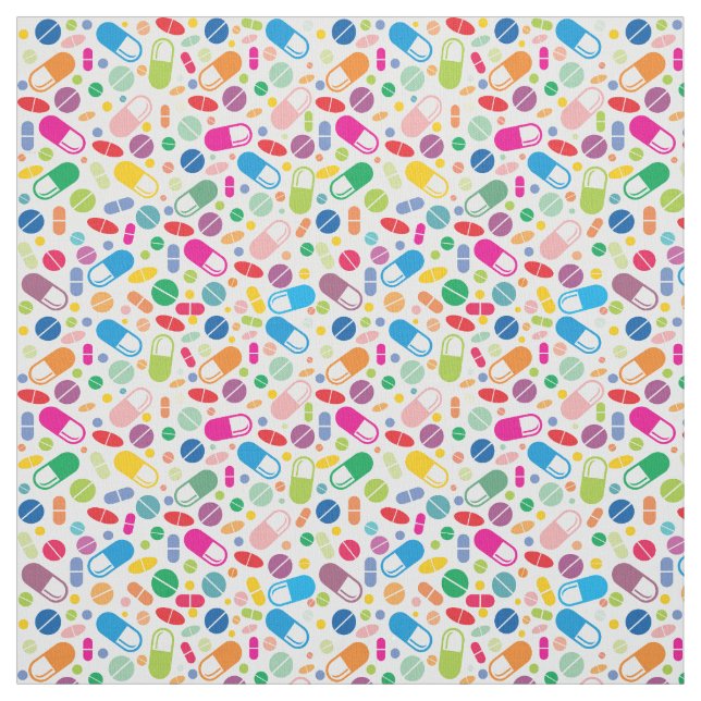 Colourful Neon Drug Pattern Fabric (Swatch)