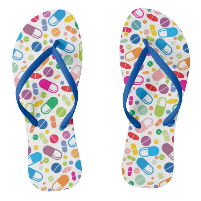 Colourful Neon Drug Pattern Flip Flops (Footbed)