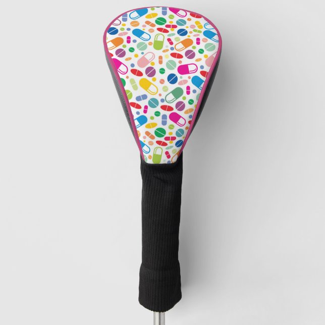 Colourful Neon Drug Pattern Golf Head Cover (Front)