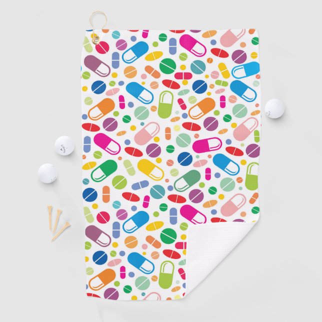 Colourful Neon Drug Pattern Golf Towel (InSitu)