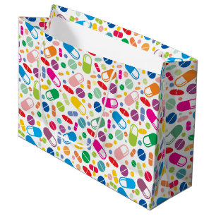 Colourful Neon Drug Pattern Large Gift Bag