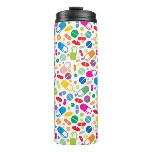 Colourful Neon Drug Pattern Thermal Tumbler