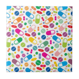 Colourful Neon Drug Pattern Tile