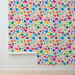 Colourful Neon Drug Pattern Wallpaper