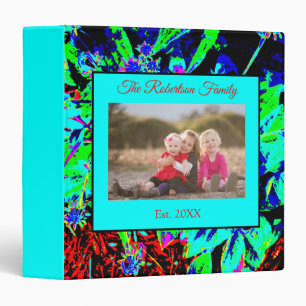 Colourful Neon Family Photo  Binder
