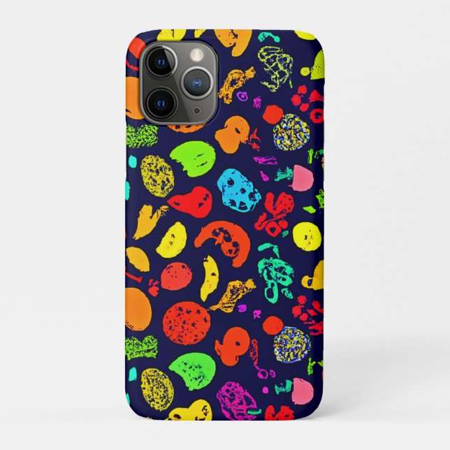 Colourful Neon Fruit Pattern Art Case-Mate iPhone Case (Back)