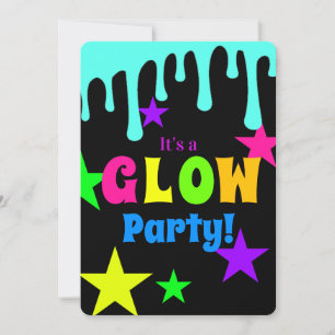 Colourful Neon Glow Party Invitation
