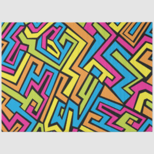 Colourful Neon Graffiti Street Art Pattern   Tissue Paper