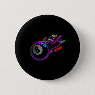 Colourful Neon Lights Eight Ball Billiards Pool Mm 2 Inch Round Button