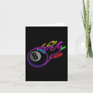 Colourful Neon Lights Eight Ball Billiards Pool Mm Card