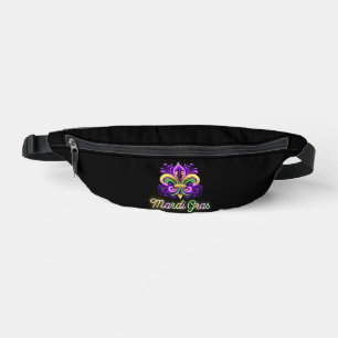 Colourful Neon Mardi Gras Fleur de lis Fanny Pack