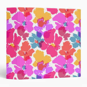 Colourful Neon Modern Flower Pattern Binder