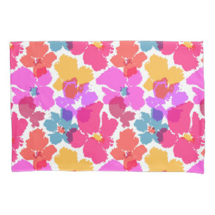 Colourful Neon Modern Flower Pattern Pillowcase