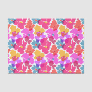 Colourful Neon Modern Flower Pattern Tissue Paper