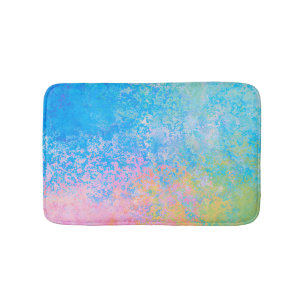 Colourful Neon Pastel Sky Alcohol Ink Abstract Bath Mat