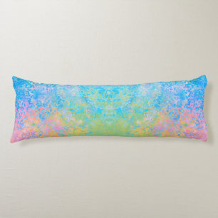 Colourful Neon Pastel Sky Alcohol Ink Abstract Body Pillow