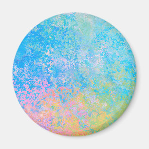 Colourful Neon Pastel Sky Alcohol Ink Abstract Magnet