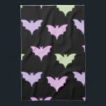 Colourful Neon Pink Purple Green  Bats Halloween   Kitchen Towel<br><div class="desc">Colourful Neon Pink Purple Green Bats Halloween</div>