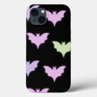 Colourful Neon Pink Purple Green Bats Halloween  M
