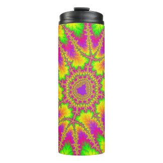 Colourful Neon Rainbow Fractal Thermal Tumbler