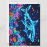 Colourful neon shark
