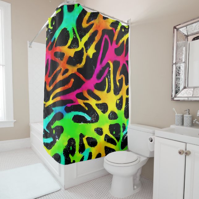 Colourful neon splatter paint design (In Situ)