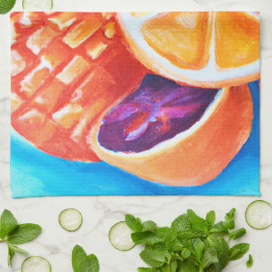 Colourful Neon Tropical Fruits Kitchen Towel