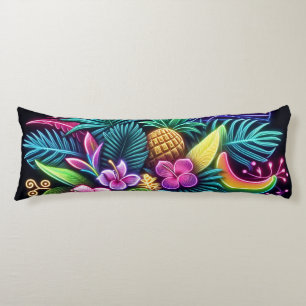 Colourful Neon tropical/Hawaiian Body Pillow