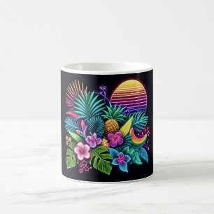 Colourful Neon tropical/Hawaiian Coffee Mug