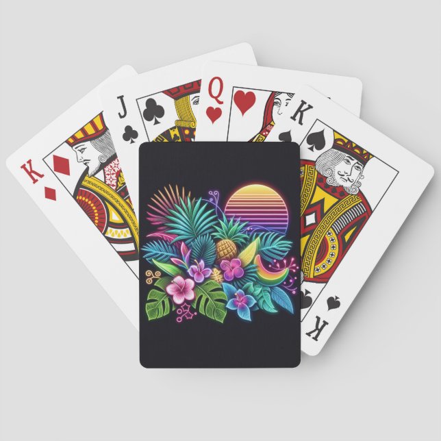 Colourful Neon tropical/Hawaiian Playing Cards (Back)