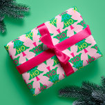 Colourful Neon Typographic HO HO Christmas Tree Wrapping Paper<br><div class="desc">Add a pop of neon under your Christmas tree with our festive, fun, and neon colourful wrapping paper. Our wrapping paper design features a fun festive typographic design "Ho Ho Ho" and a bold neon Christmas tree design. Bright Yellow, green, magenta, and teal colours are used to create a bright...</div>