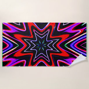 Colourful Neon Vibes Pattern Beach Towel