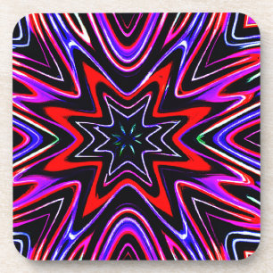 Colourful Neon Vibes Pattern Coaster