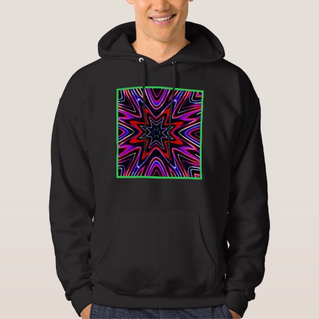 Colourful Neon Vibes Pattern Hoodie (Front)