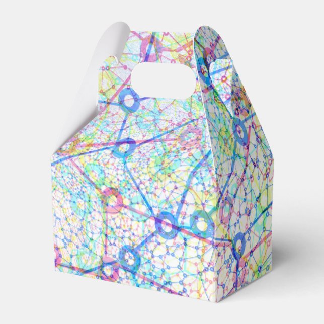 Colourful Network Diagram Favor Box (Front Side)