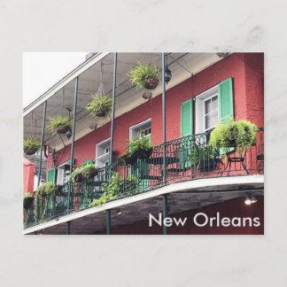 Colourful New Orleans French Quarter Balcony Postcard
