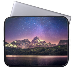 Colourful night sky landscape with starry starry s laptop sleeve