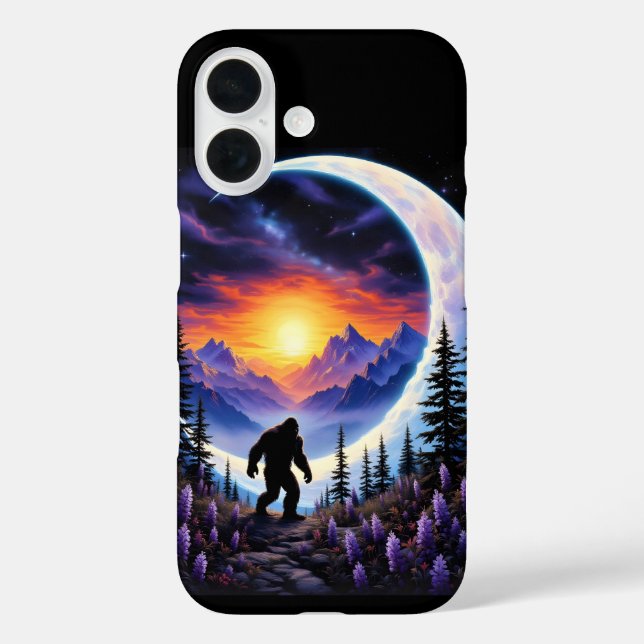 Colourful night sky Sasquatch Stroll, crescent moo Case-Mate iPhone Case (Back)