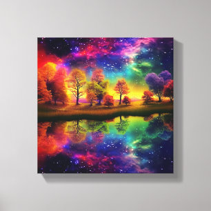 Colourful night stars canvas print
