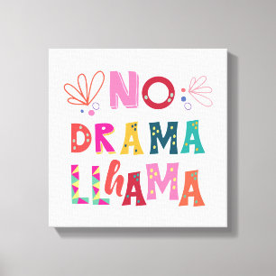Colourful No Drama Llama Canvas Print