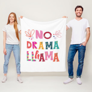 Colourful No Drama Llama Fleece Blanket