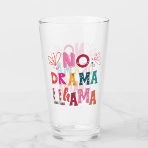 Colourful No Drama Llama Glass