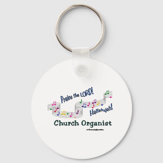 Colourful Notes Organist Keychain (Front)